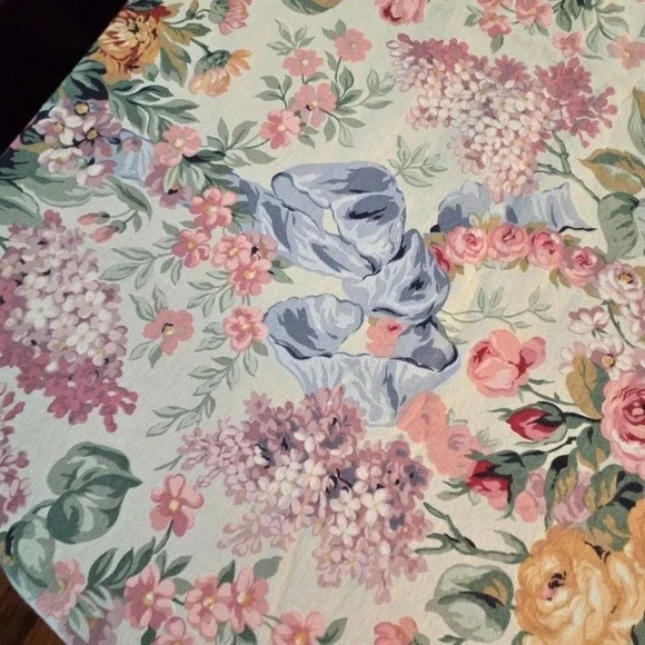Vtg Ralph Lauren Chintz Tablecloth 100% Cotton Romantic Cottagecore 57"x82" - Picture 2 of 5